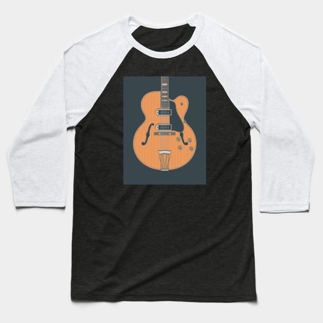 Single Cut Hollow Body Guitar Baseball T-Shirt by milhad